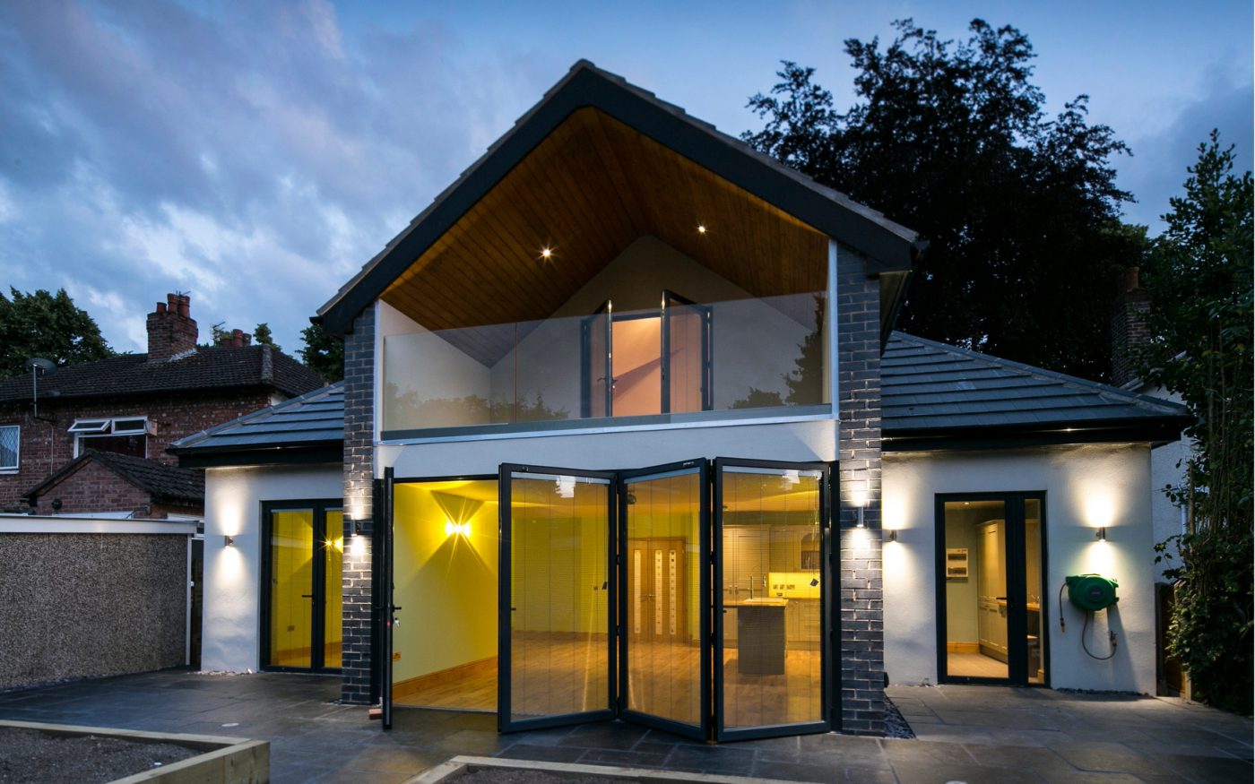 Exterior of modern dormer bungalow extension