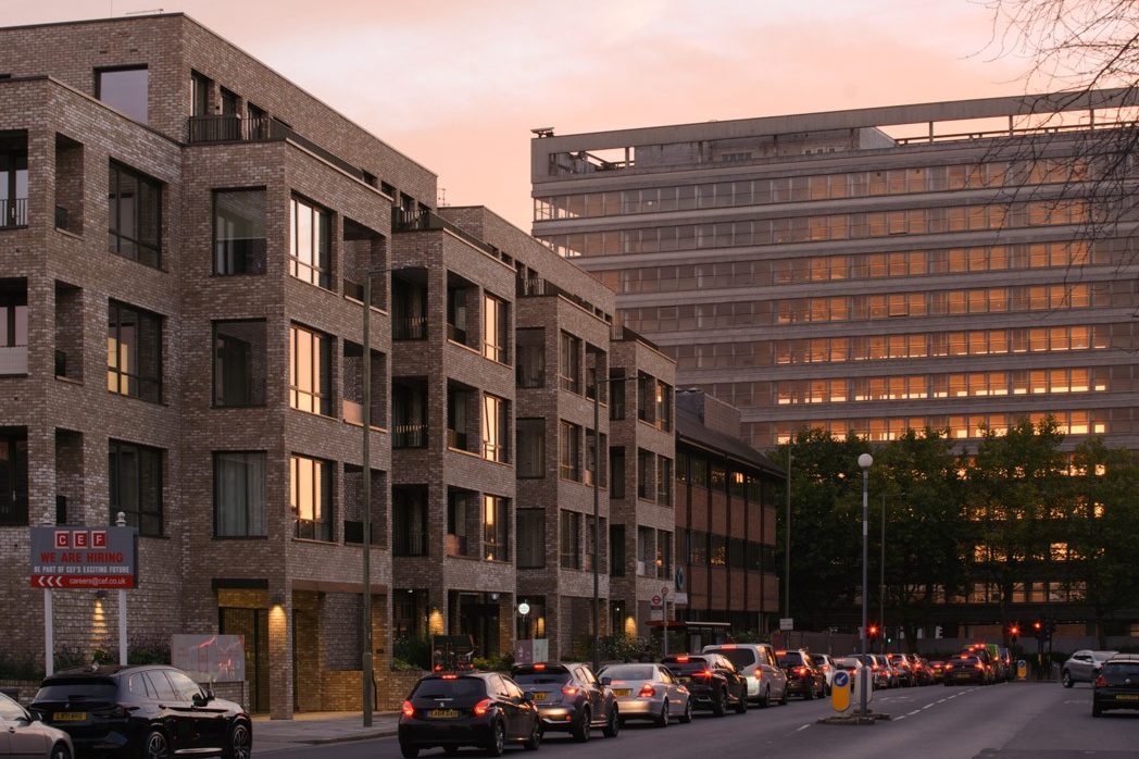 Oakleigh Road multi-storey building at sunset