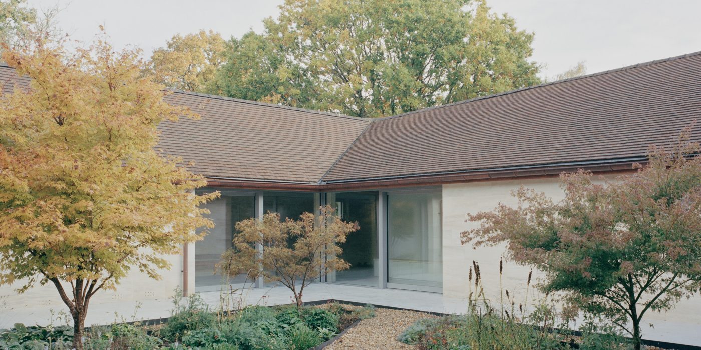 Modern apartment building at night