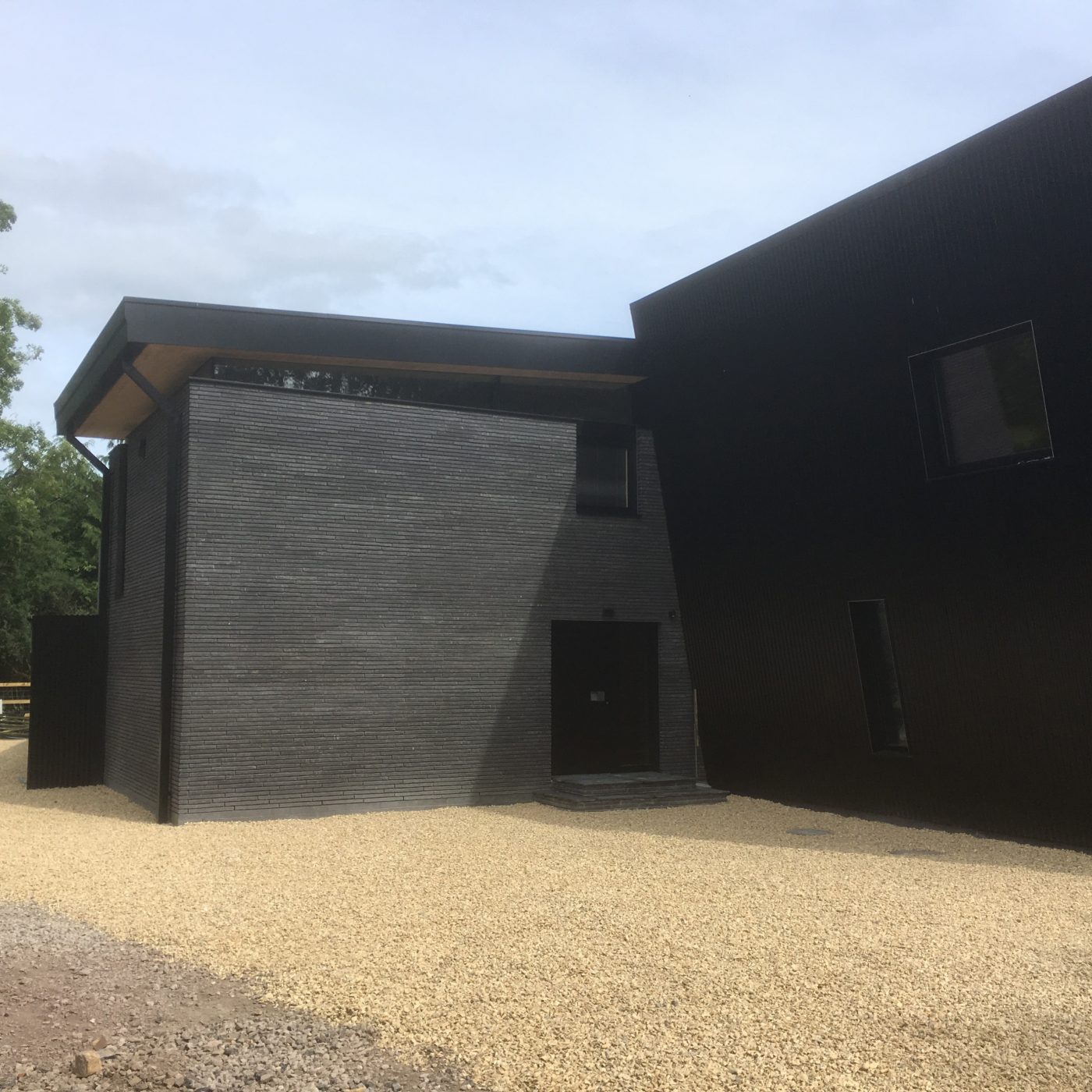 Row of modern red brick terraced houses