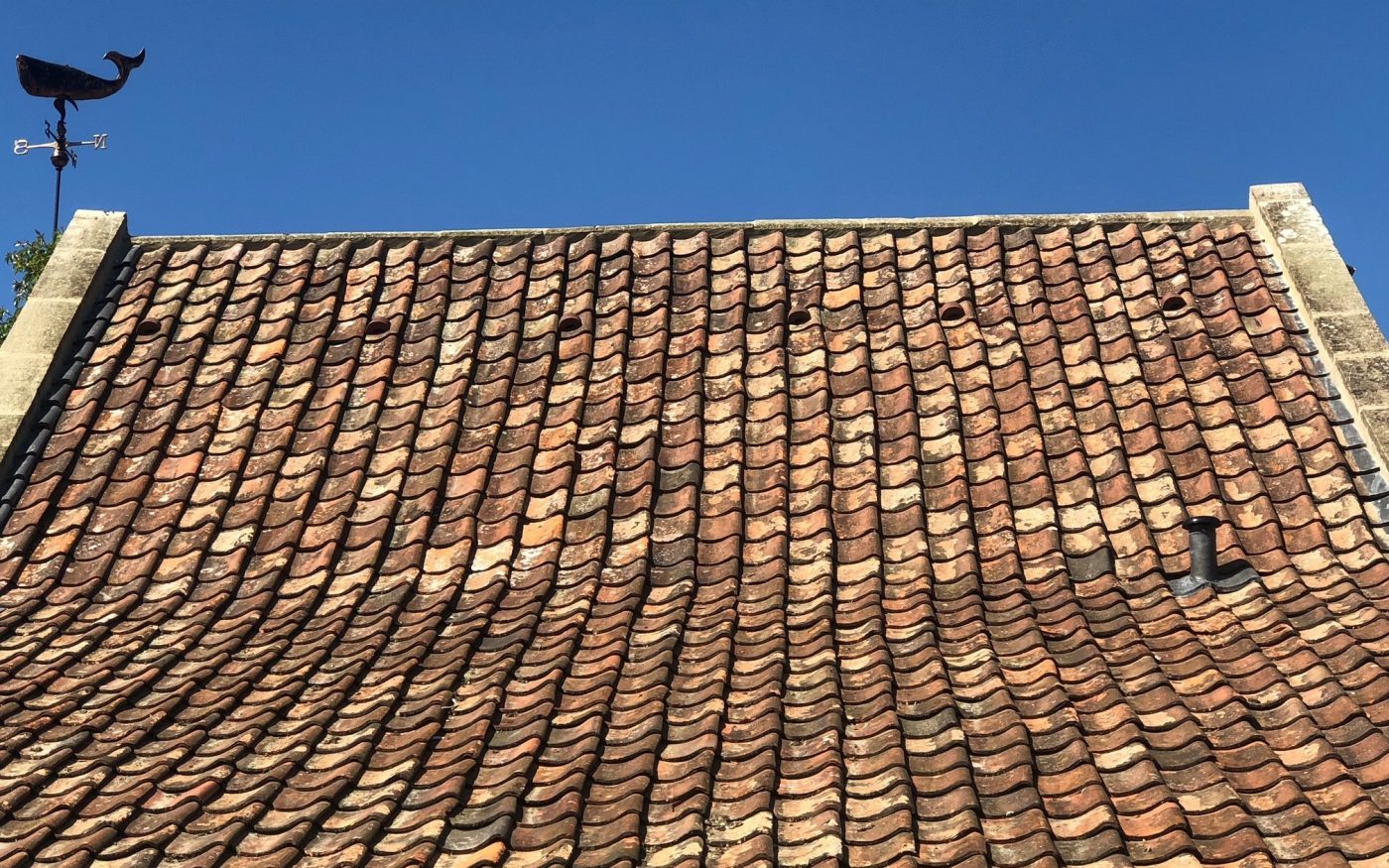 Roof access tiles in old roof