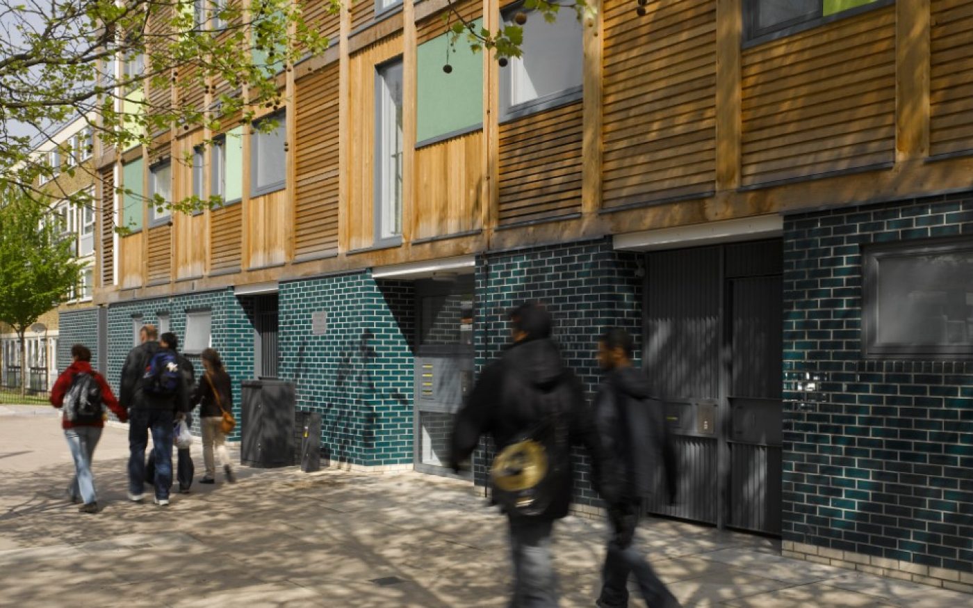 Wardroper House with glazed brick feature