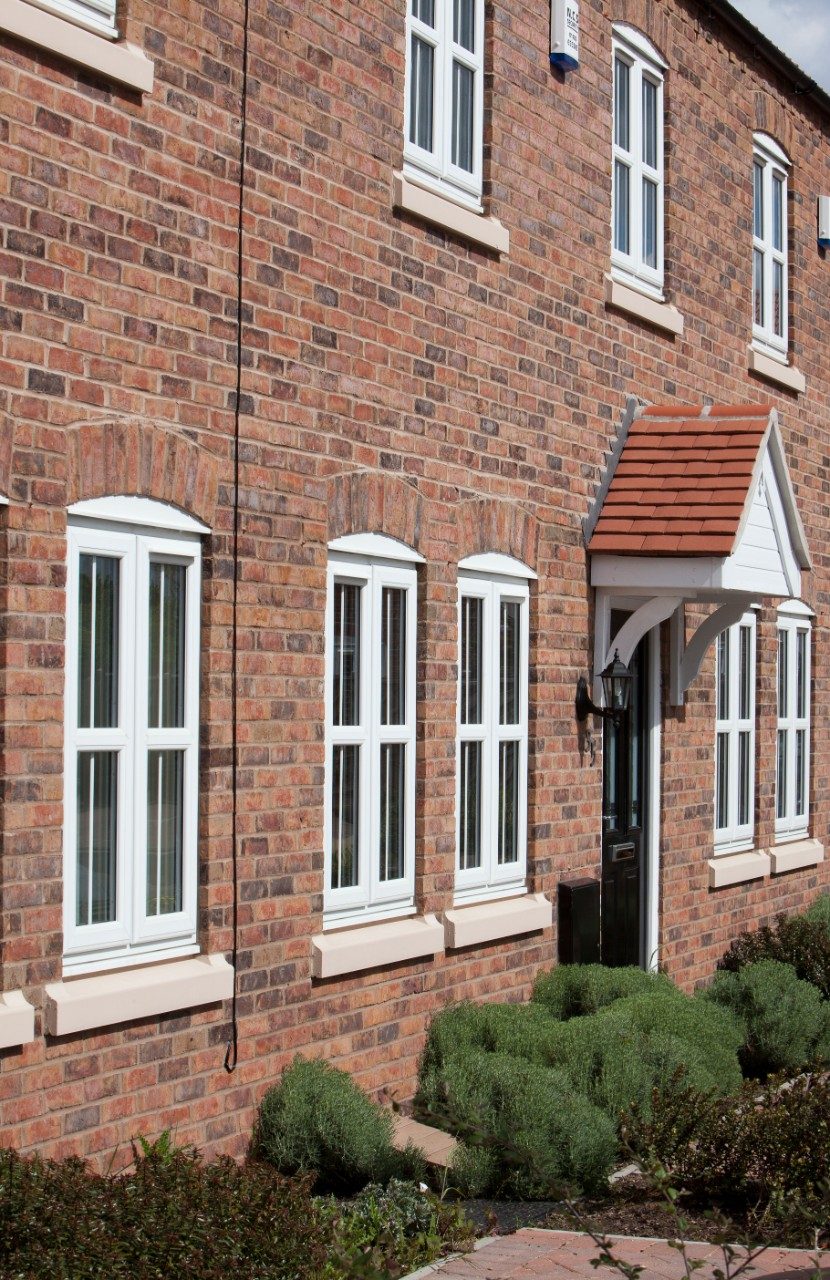 Brick chimney and chimney pots on roof
