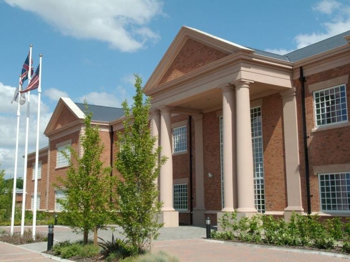 Grand building with pillars