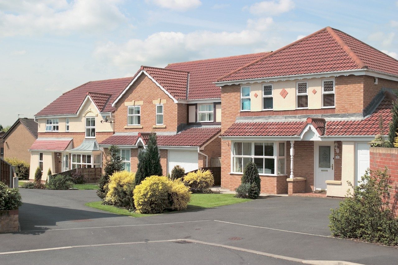 Modern housing estate with large detached houses