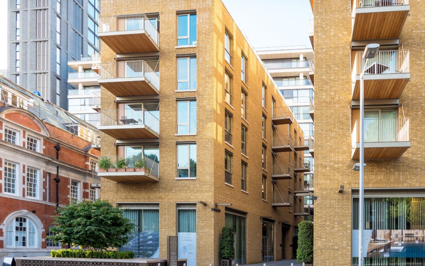 Modern residential buildings with balconies