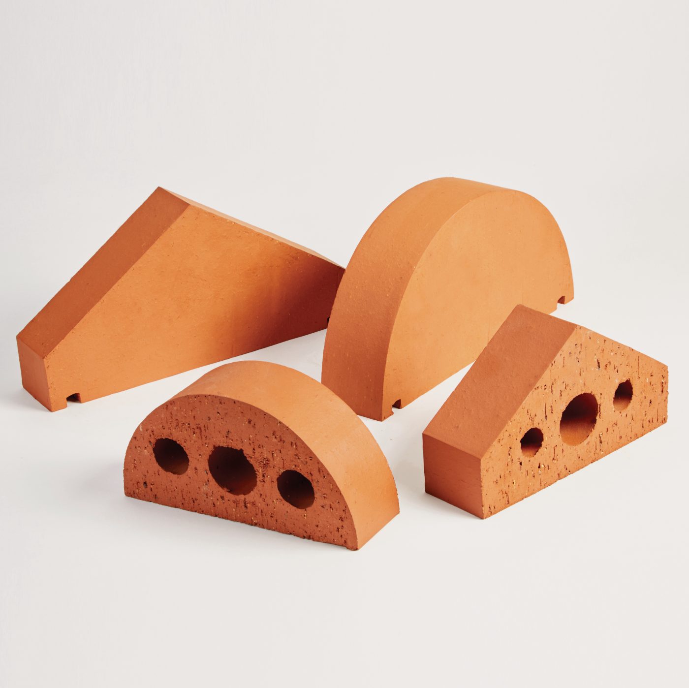 Selection of red capping and coping special bricks