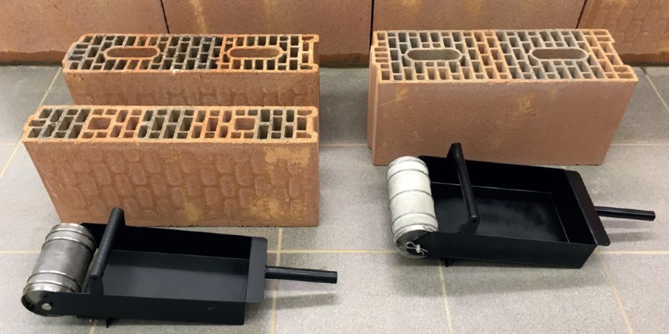 Cavity clay blocks and rollers