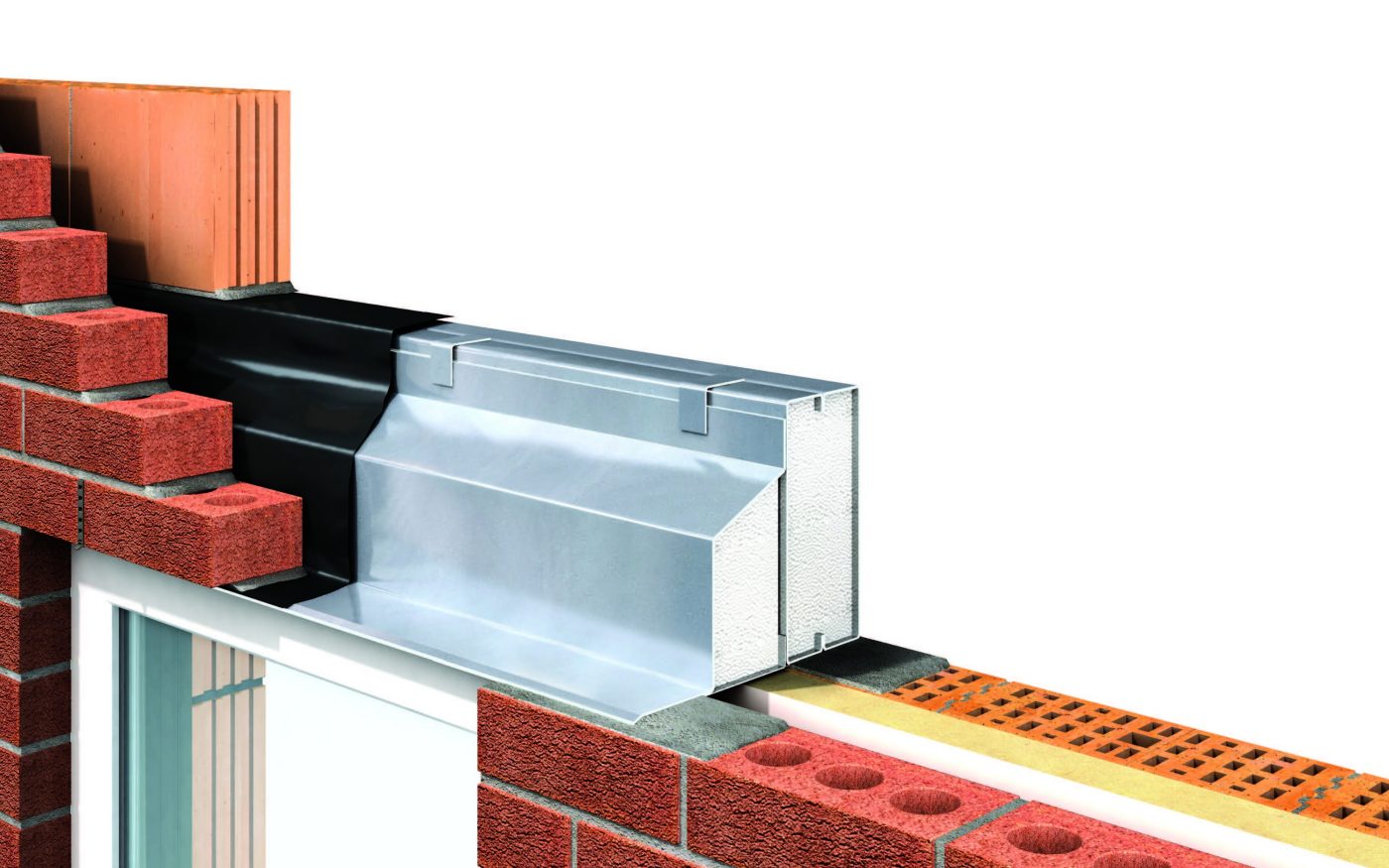 Porotherm steel lintel cross-section