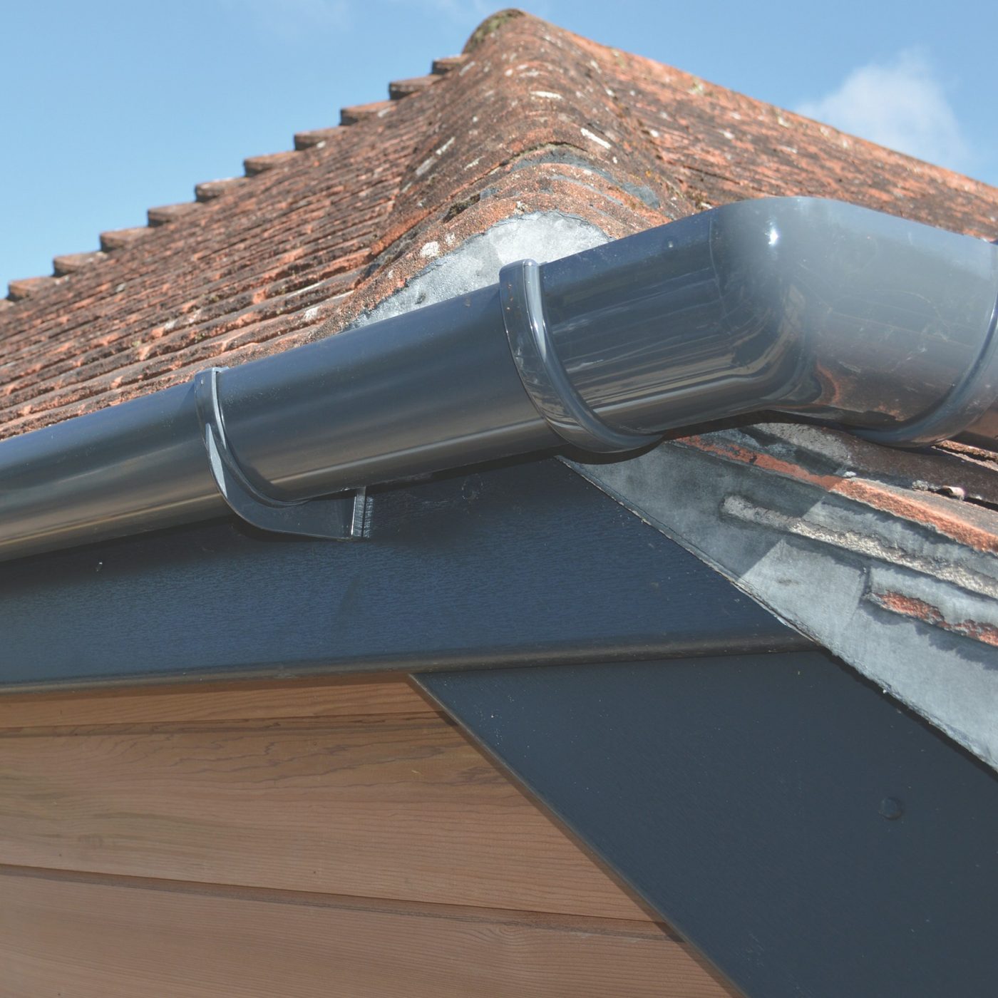 Drain going around roof of a house