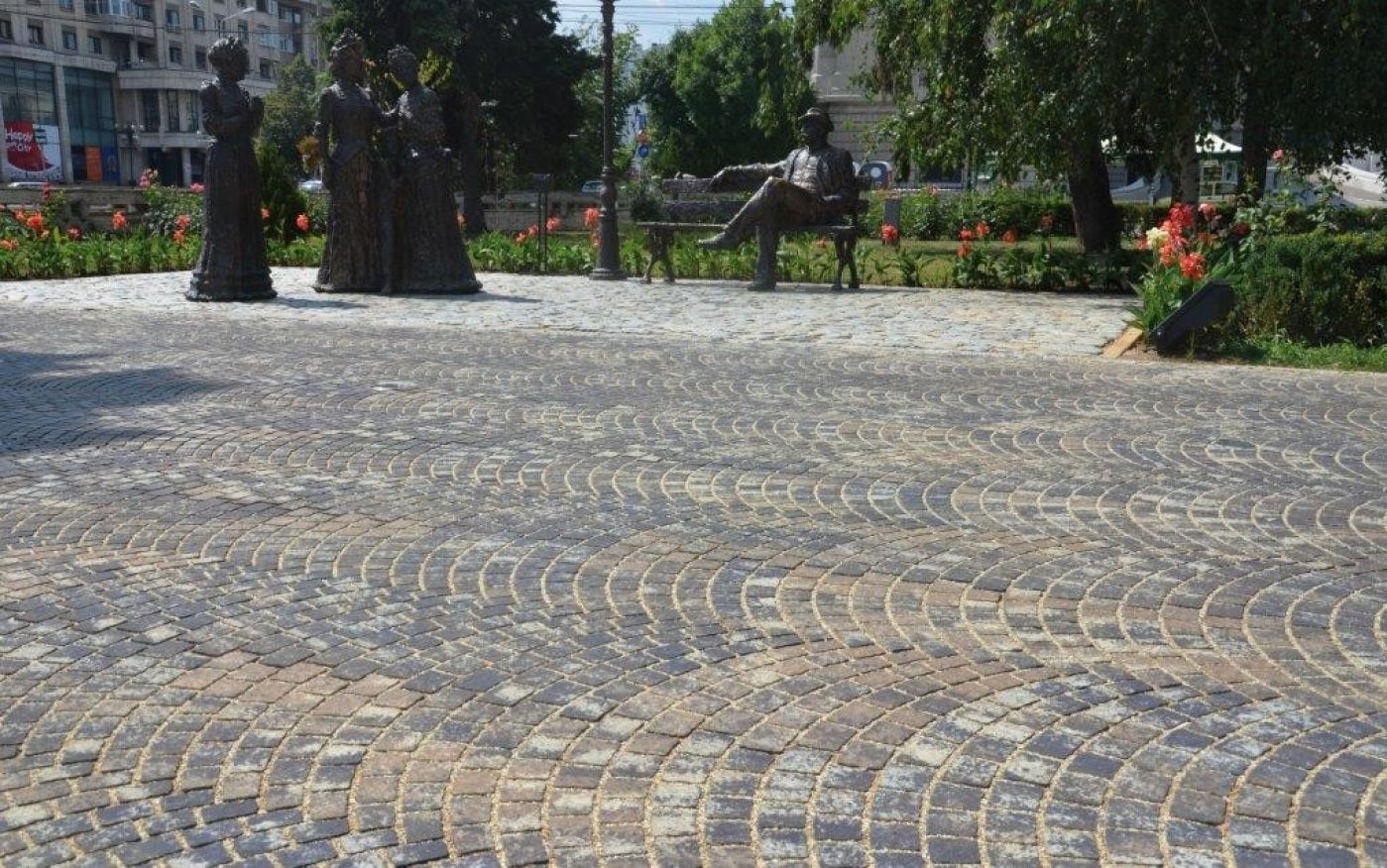 Concrete paving in public space
