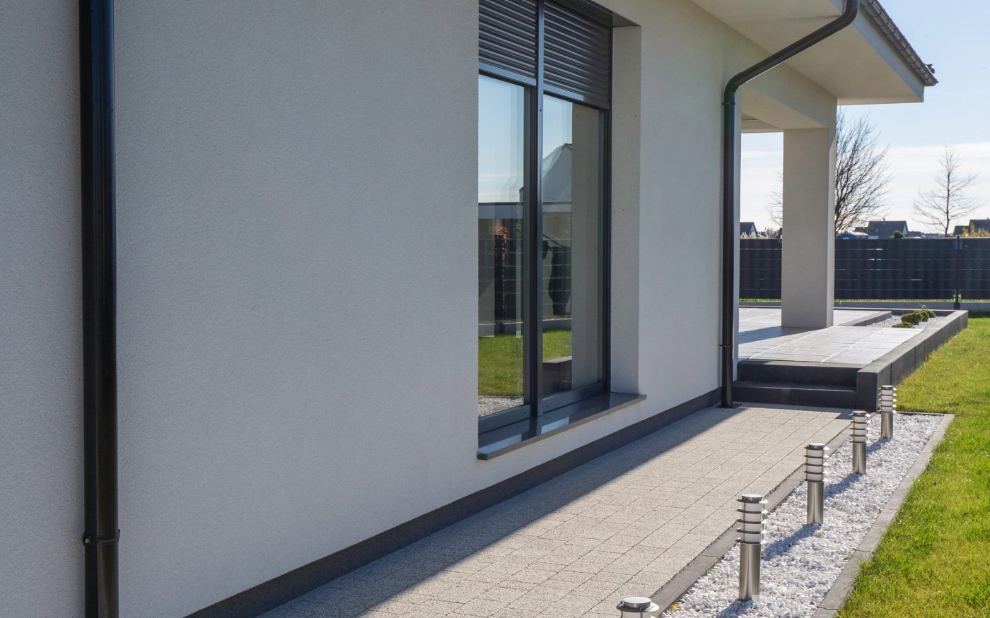 Torenti concrete pavers outside new modern house