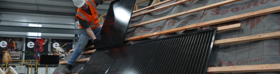 Indoor training for in-roof solar installation