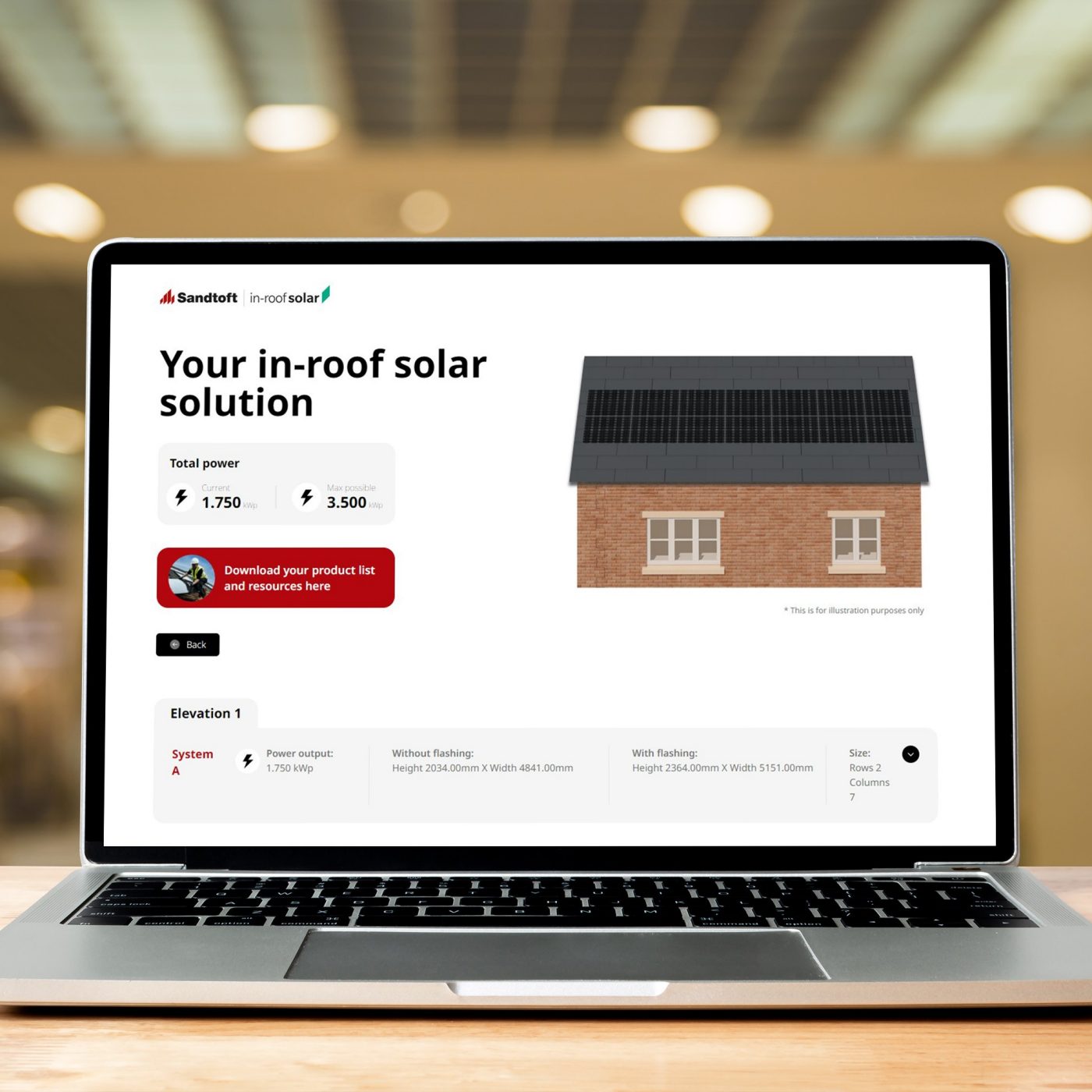 Solar configurator tool on laptop