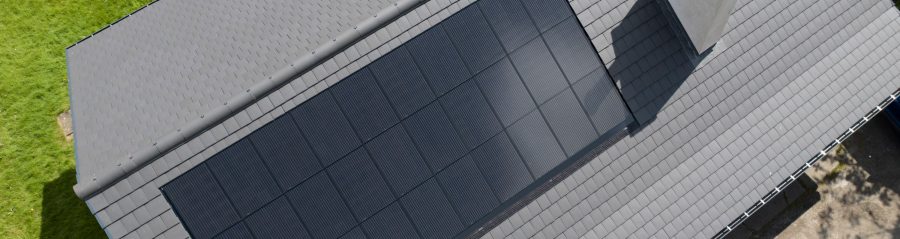 In-roof solar panels on residential roof