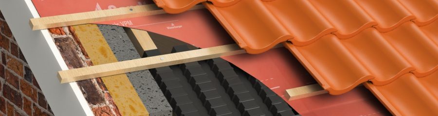 Cross section of a roofing system