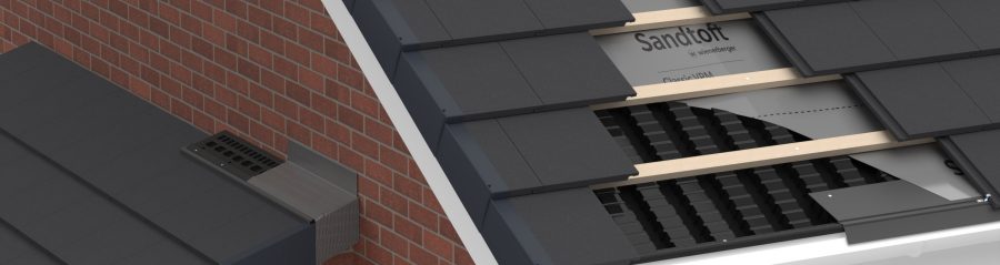 Cross section of a roofing system