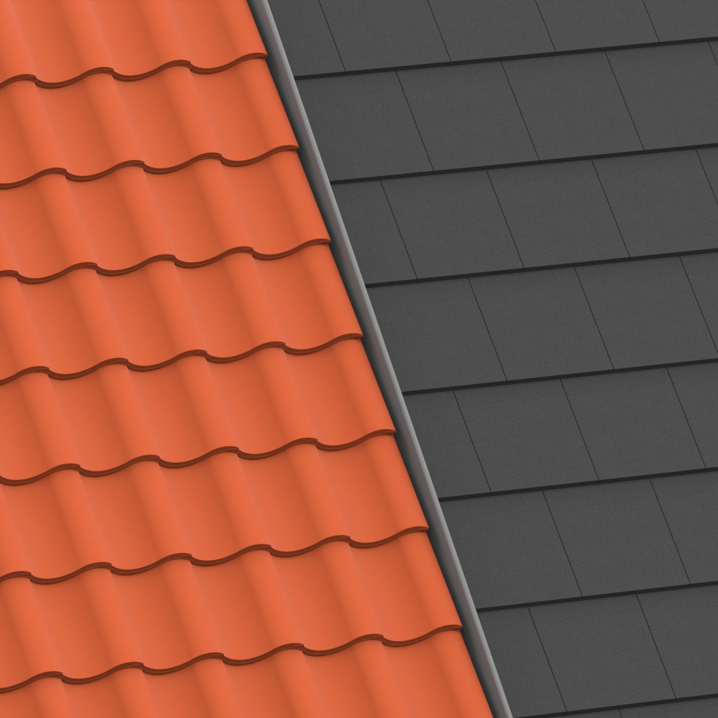 Finished bonding gutter on roof