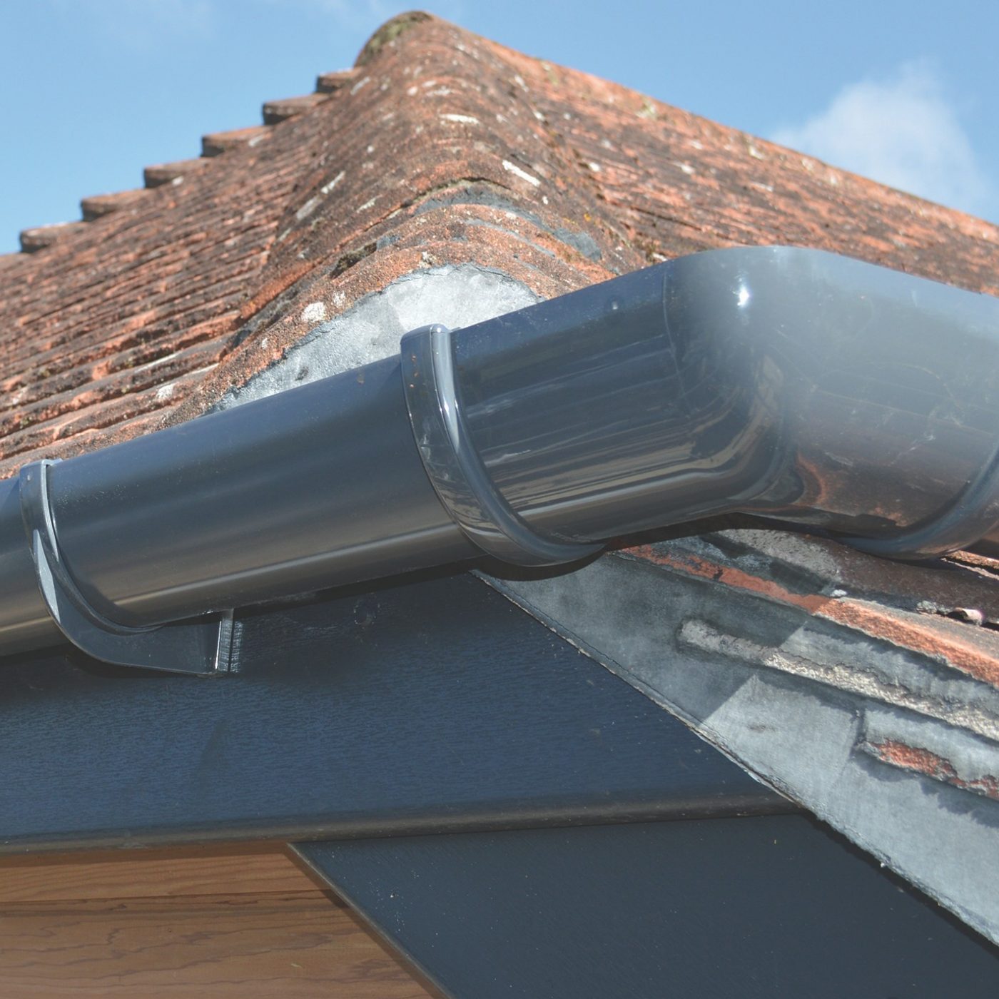 Newly fitted glossy plastic on a roof