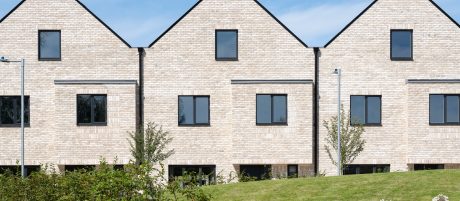 Three modern terraced houses with Marziale facing brick