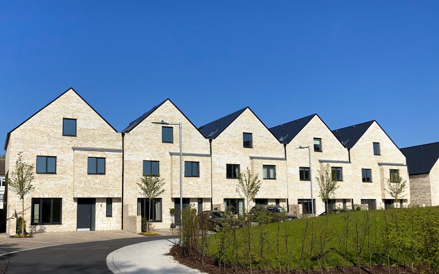 Row of modern terraced houses using Wienerberger Marziale brick