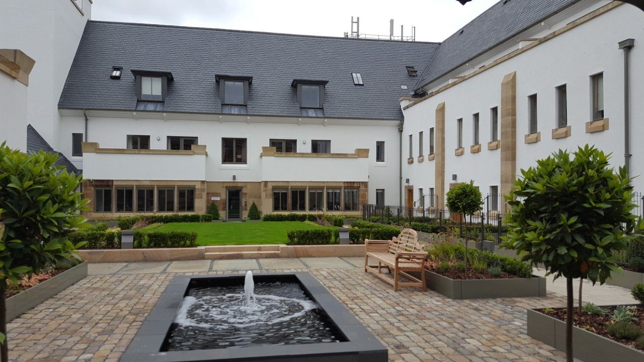 Garden courtyard at Blackburn Cathedral