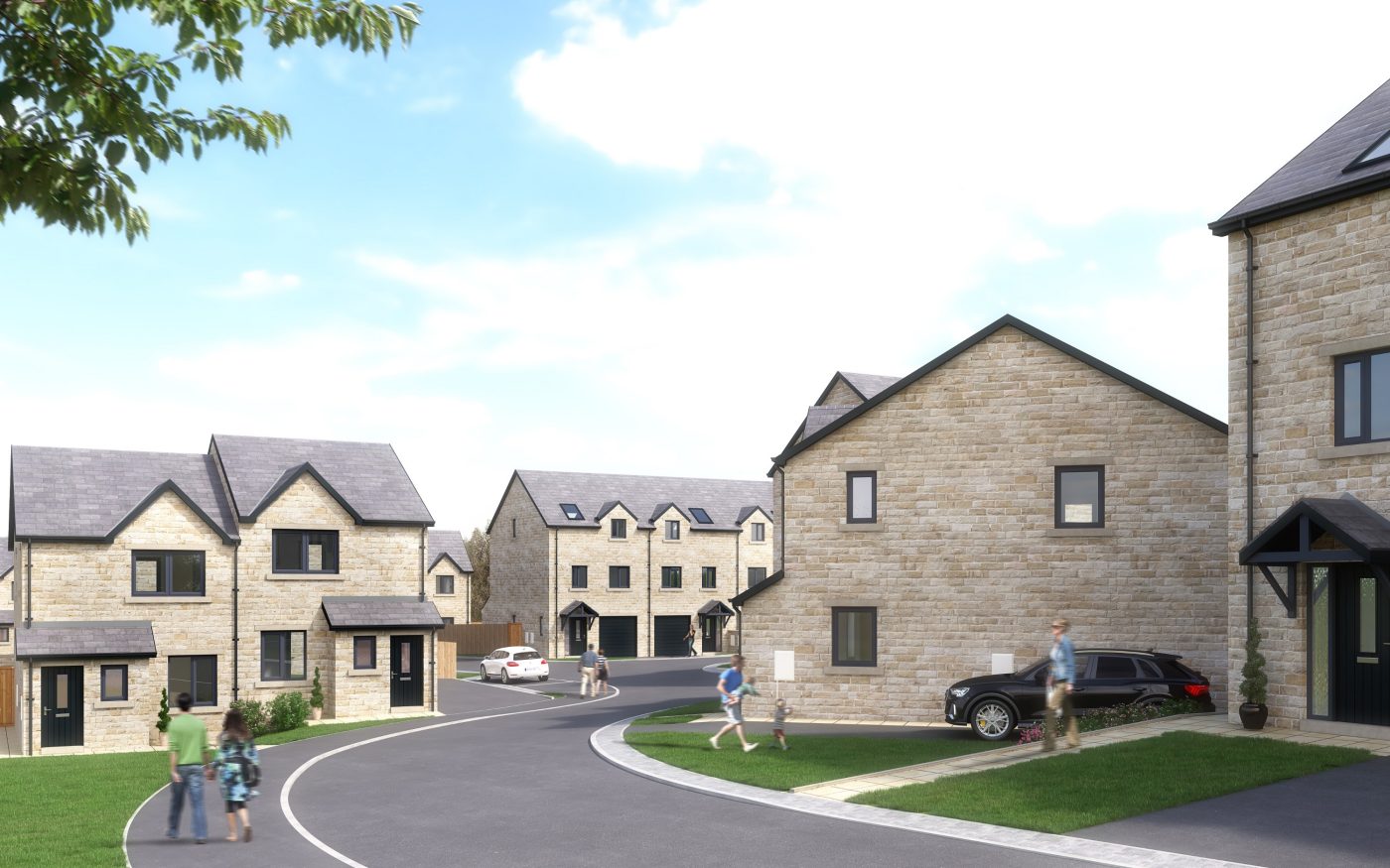 Modern new build houses in West Yorkshire