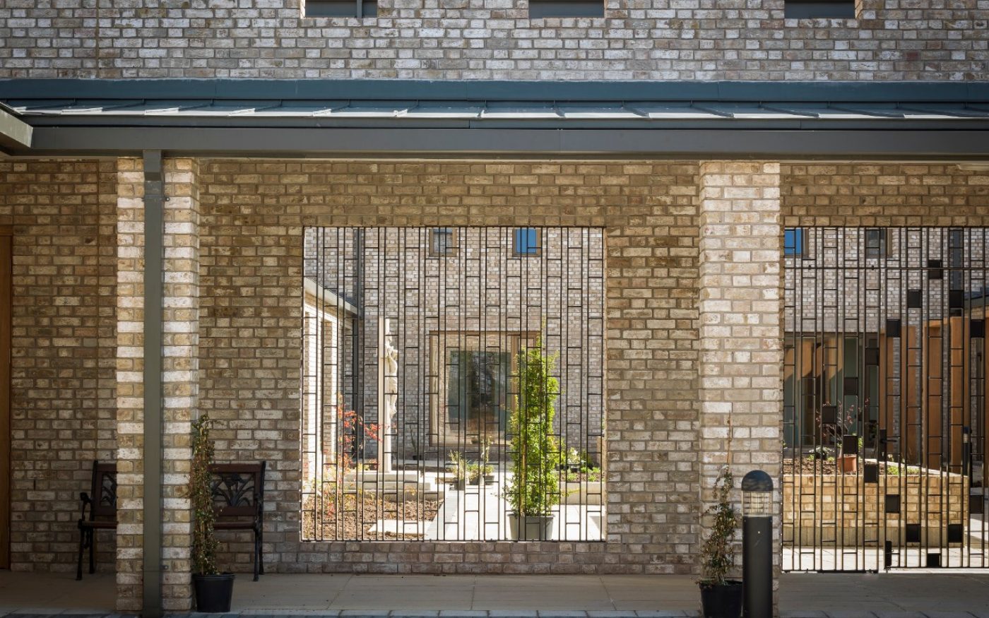 Brick walls and outside courtyard area