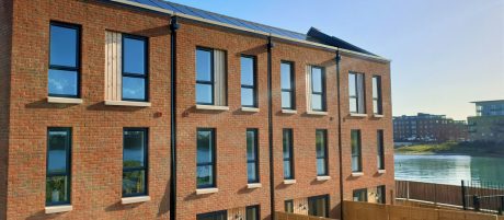 New terraced houses overlooking Portsmouth Harbour