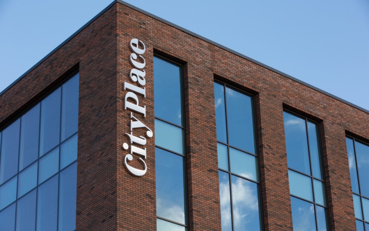 CityPlace sign on corner of building