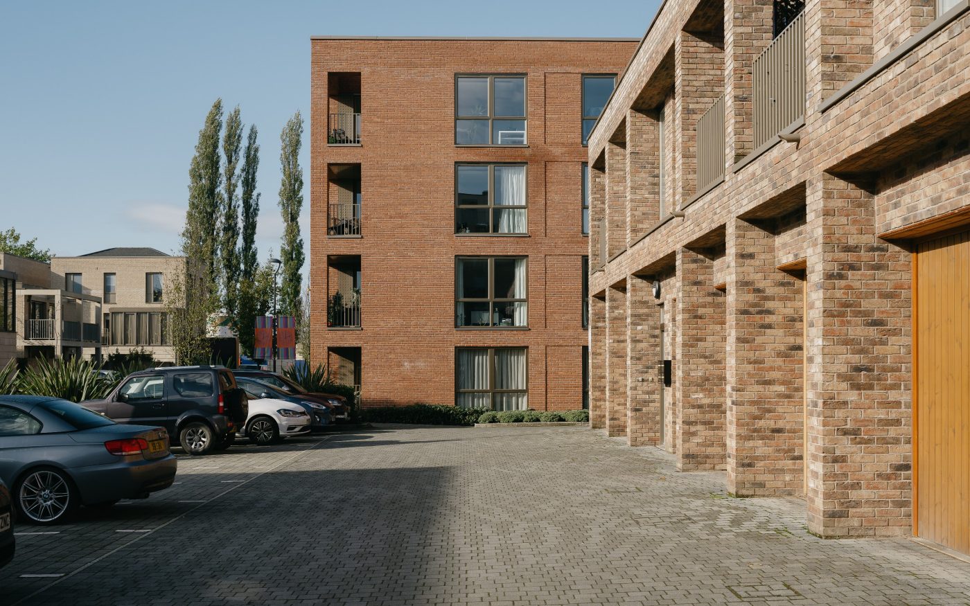 Brick facade on modern residential building in York