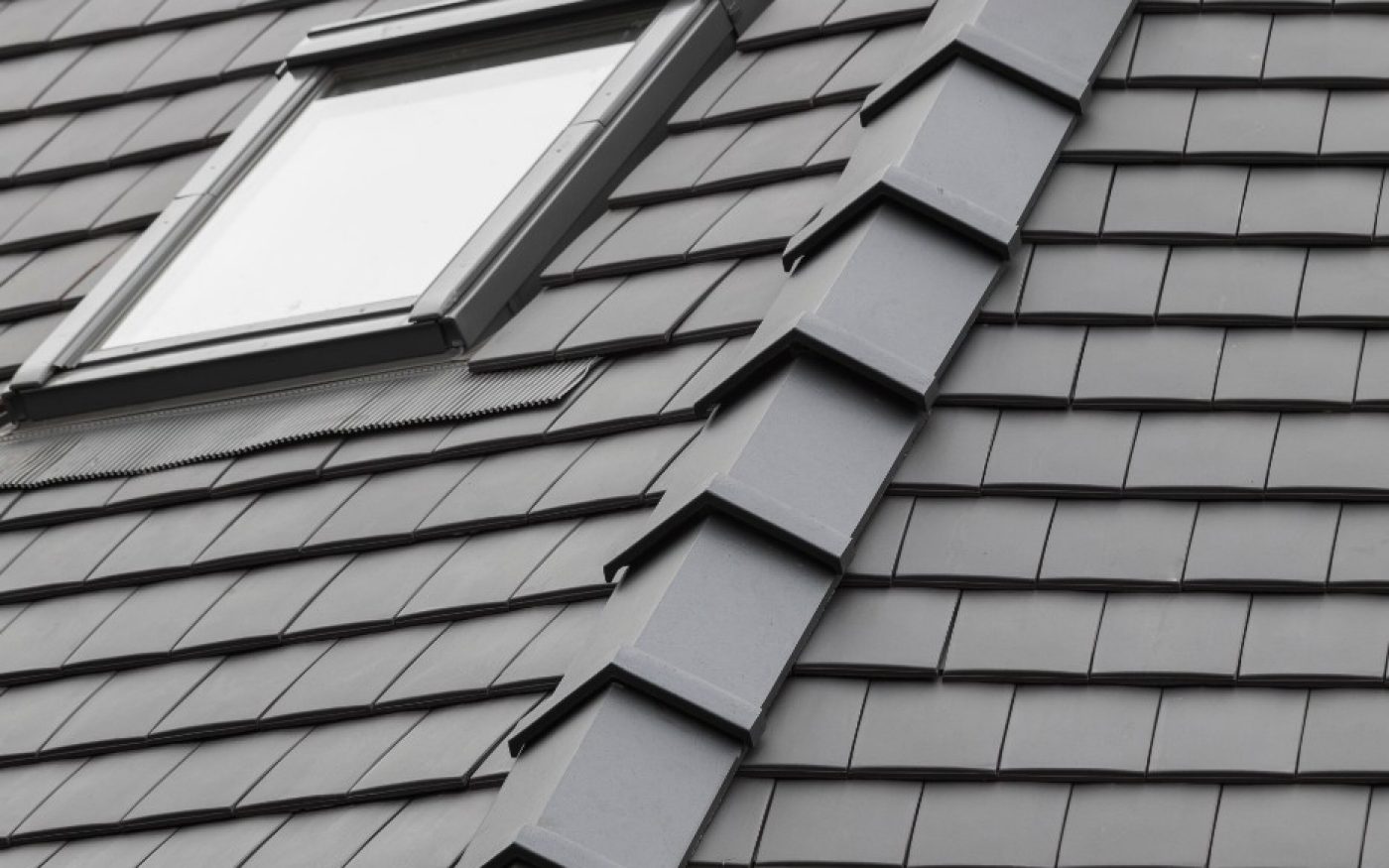 Skylight in newly tiled roof