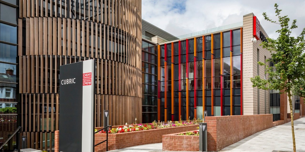 Cardiff university brain research imaging centre built in Staffordshire Smooth Crimson brick