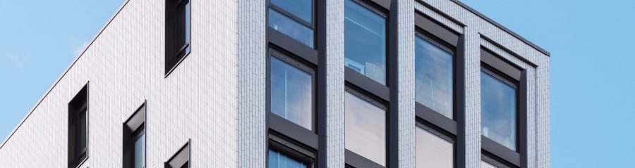 Modern office building with Corium facade and large windows