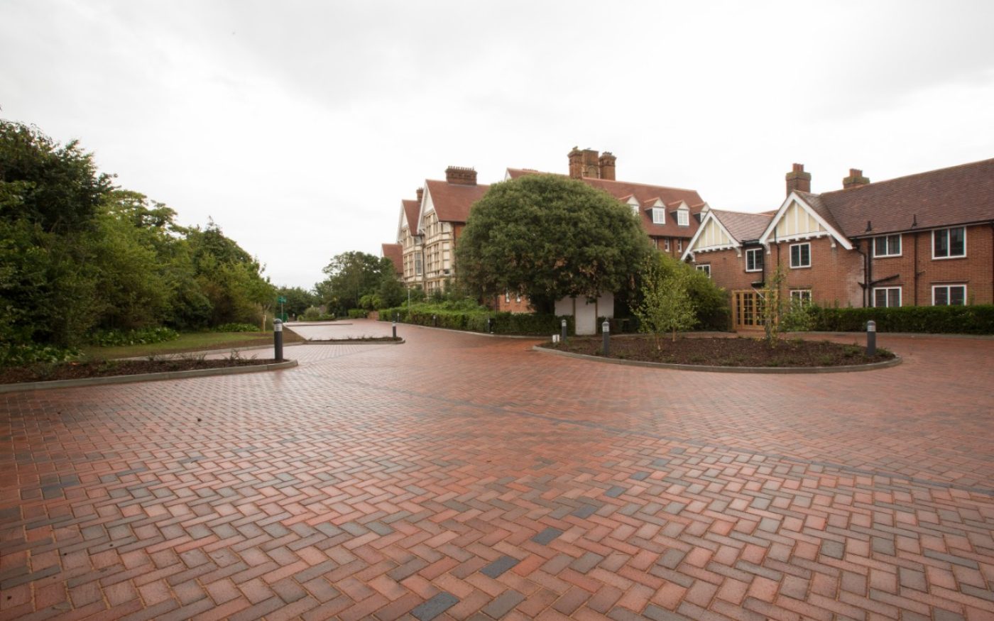 Large scale paved area outside East Kent College