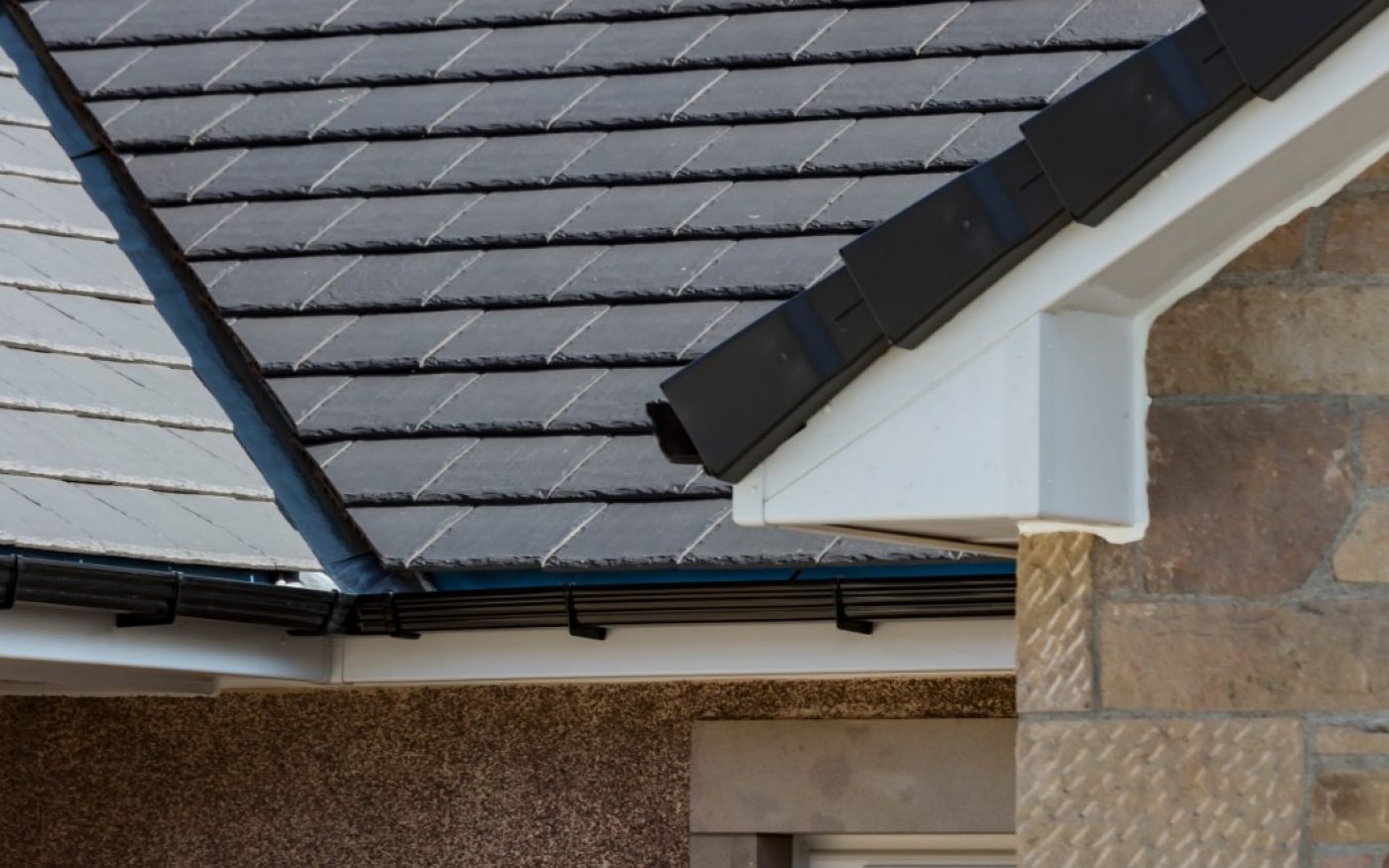 close up view of the roof and tiles used