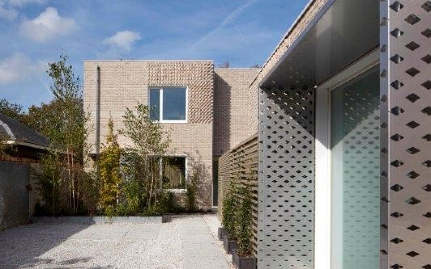 Gravel courtyard outside the redeveloped property