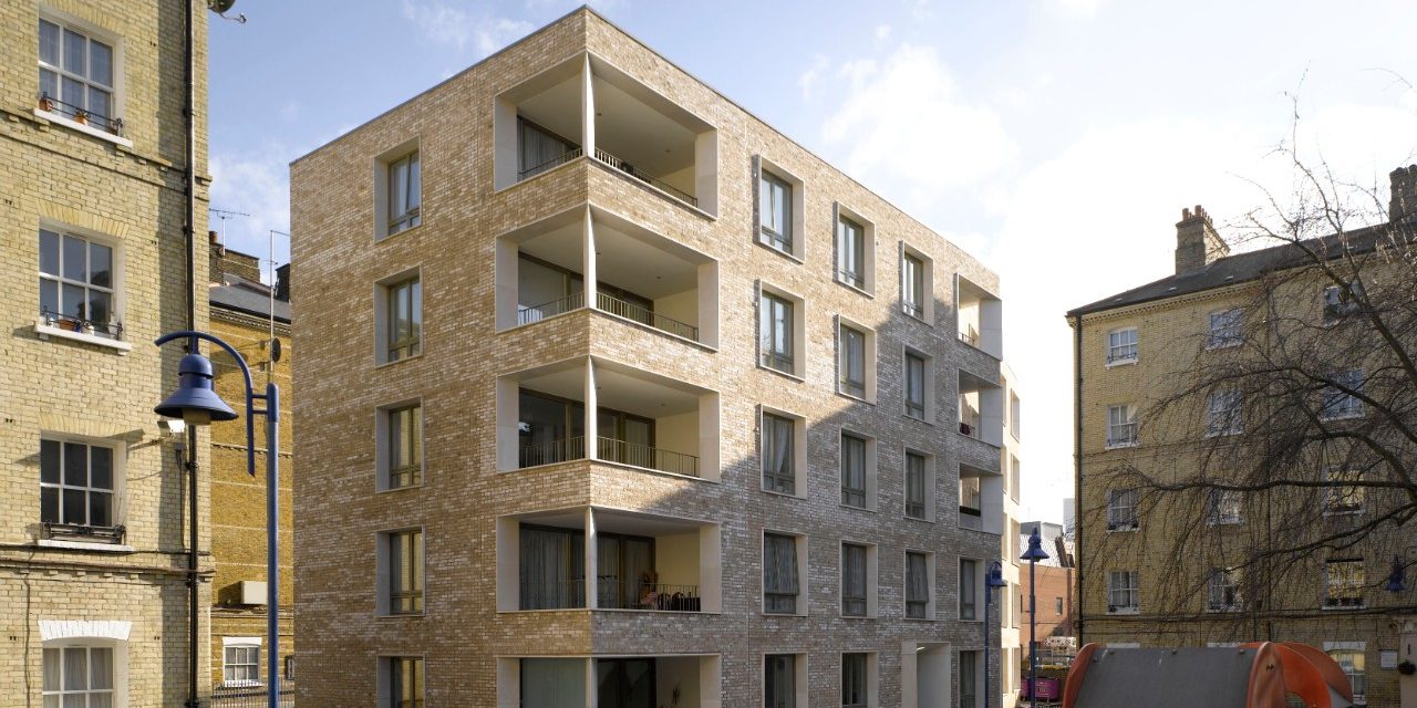 Modern brick apartment block