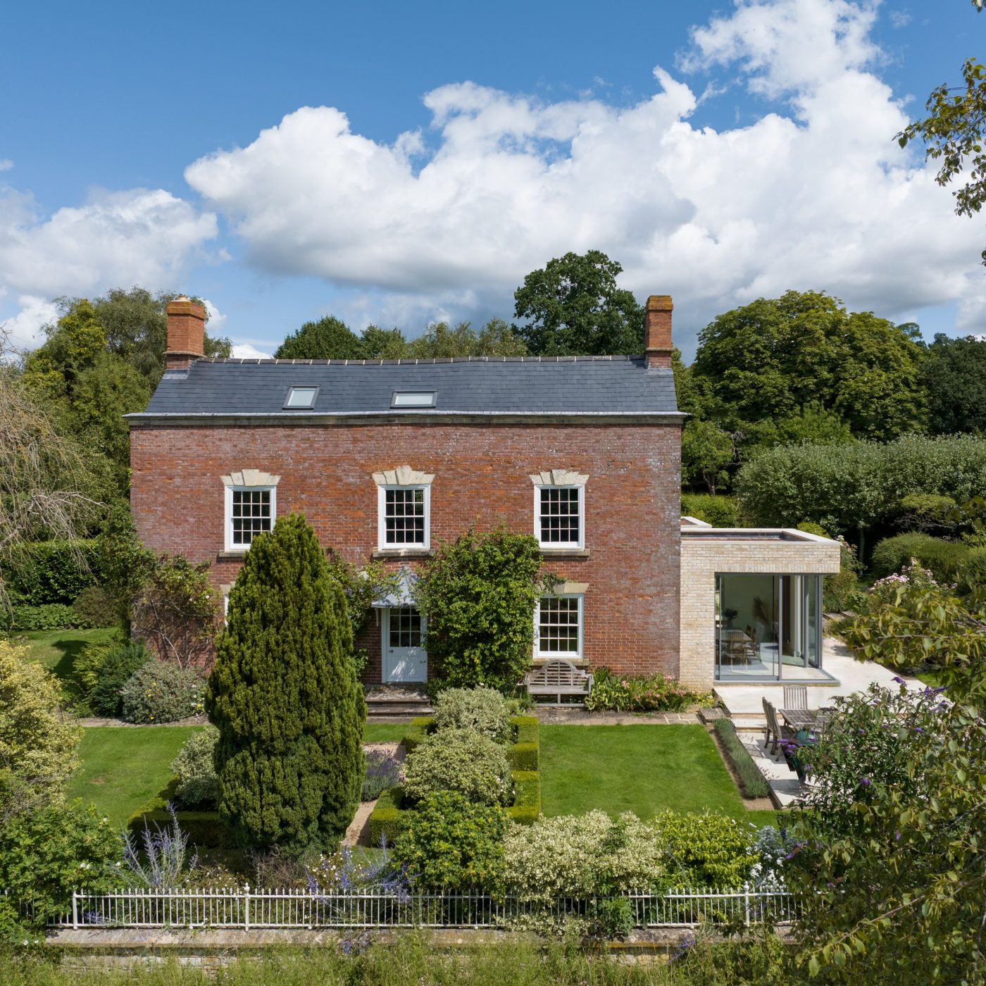 Large country house with beautiful garden and modern extension