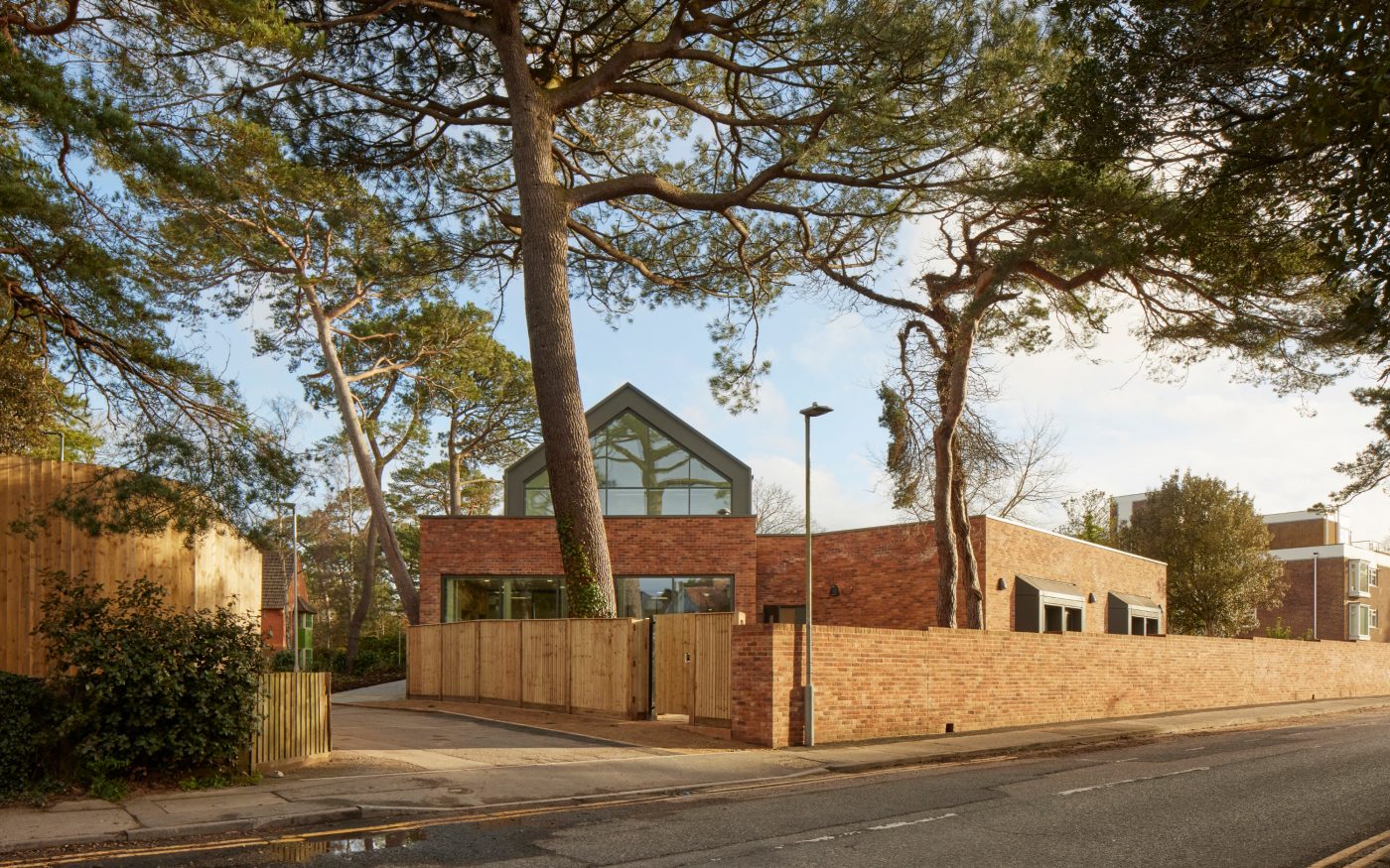 entrance view from the road of the newly constructed two storey building