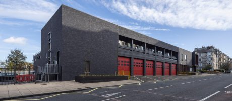 Exterior of modern fire station