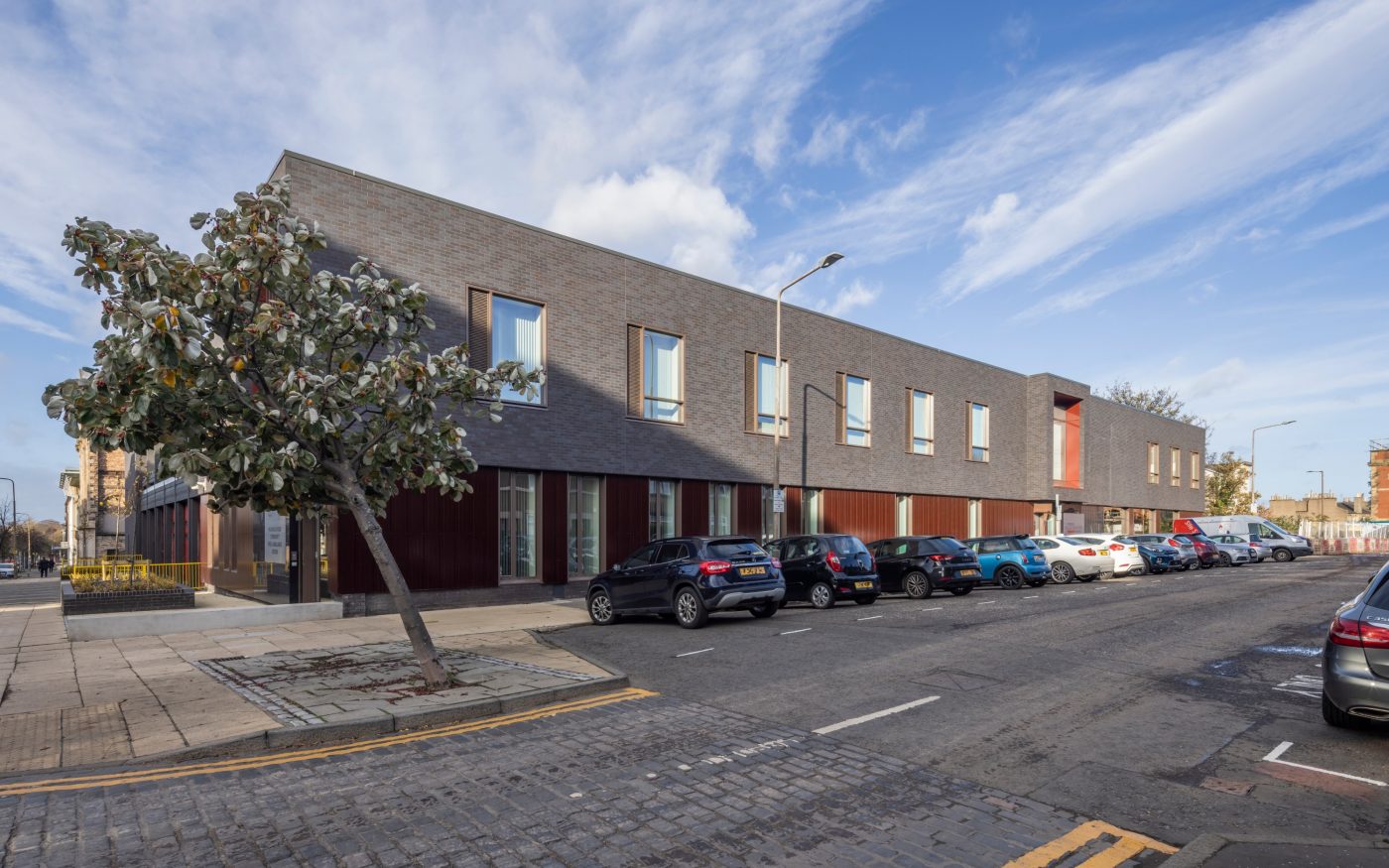 Exterior of modern fire station