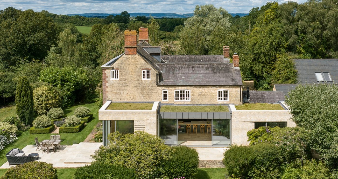 Old house with modern brick extension