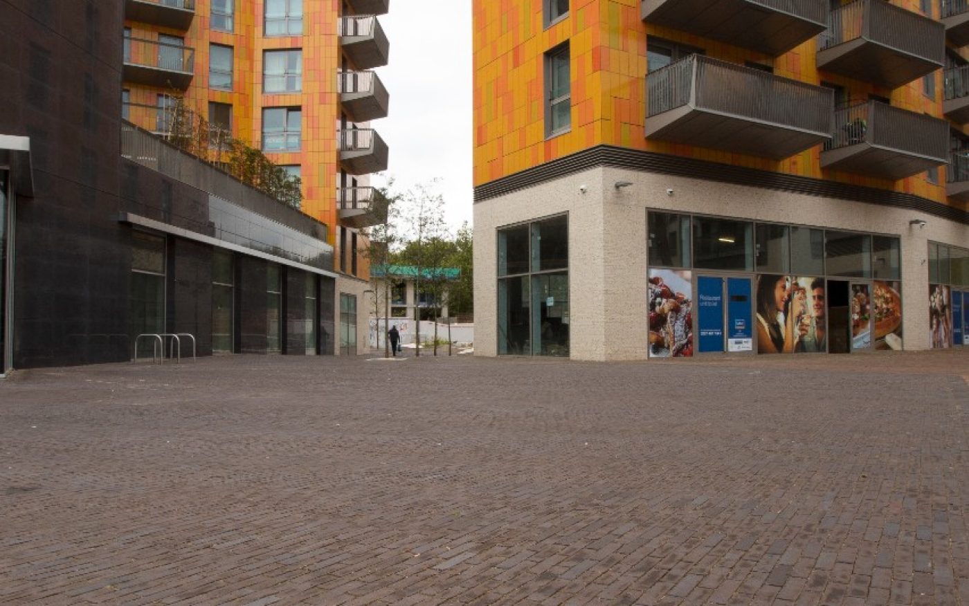 Modernised paved path for the commercial area in London
