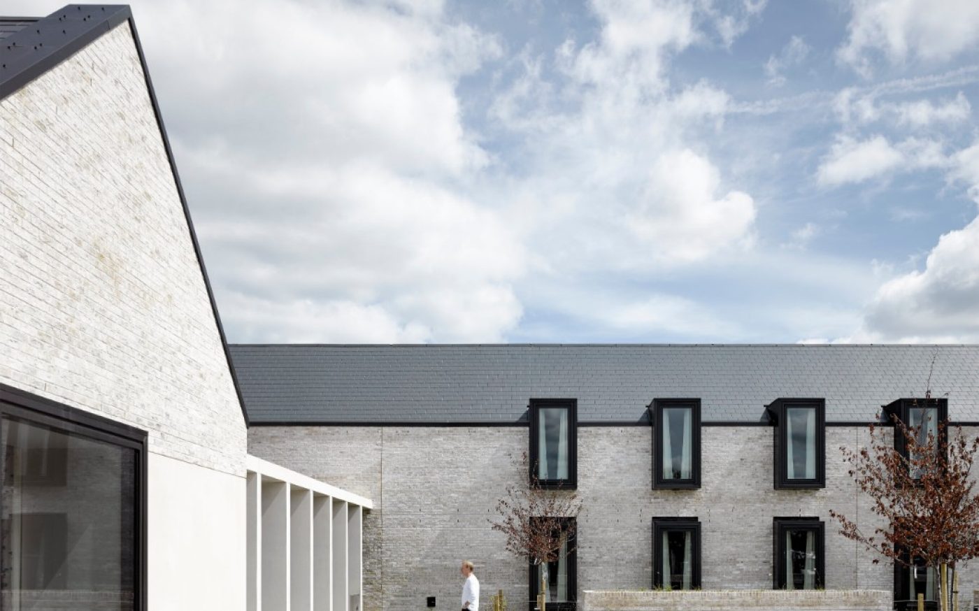 Grey modern with black bold window frames