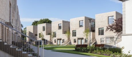 Open green space within modern new development