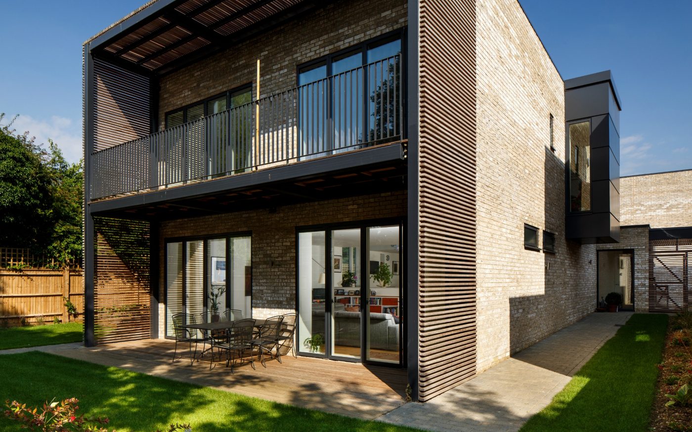 Two storey build with balcony on the second floor and alfresco seating area on the ground floor
