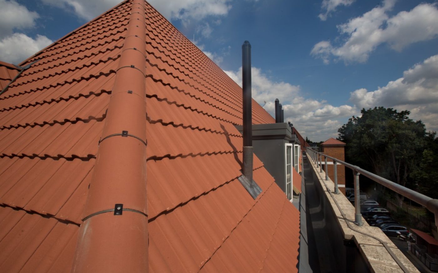 Modernised roof, using concrete roof tiles from Sandtoft