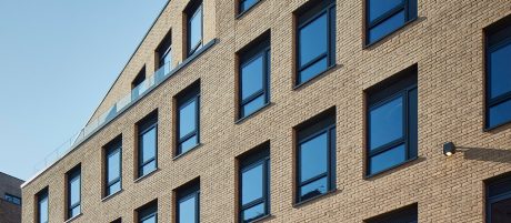 Detail of the brick facade using Wienerberger's Anglesey Weathered Buff bricks