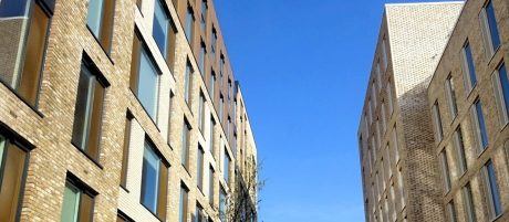 'The Loom' and 'From Here' buildings opposite each other in Dublin